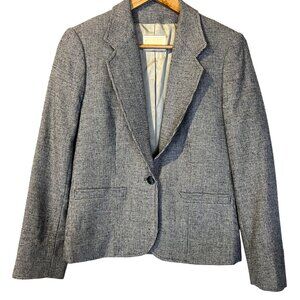 Vintage Pendleton Black White Plaid Gingham Wool Blazer Jacket S Academia Preppy